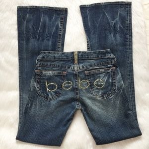Bebe Bedazzled Flare Jeans Size 27